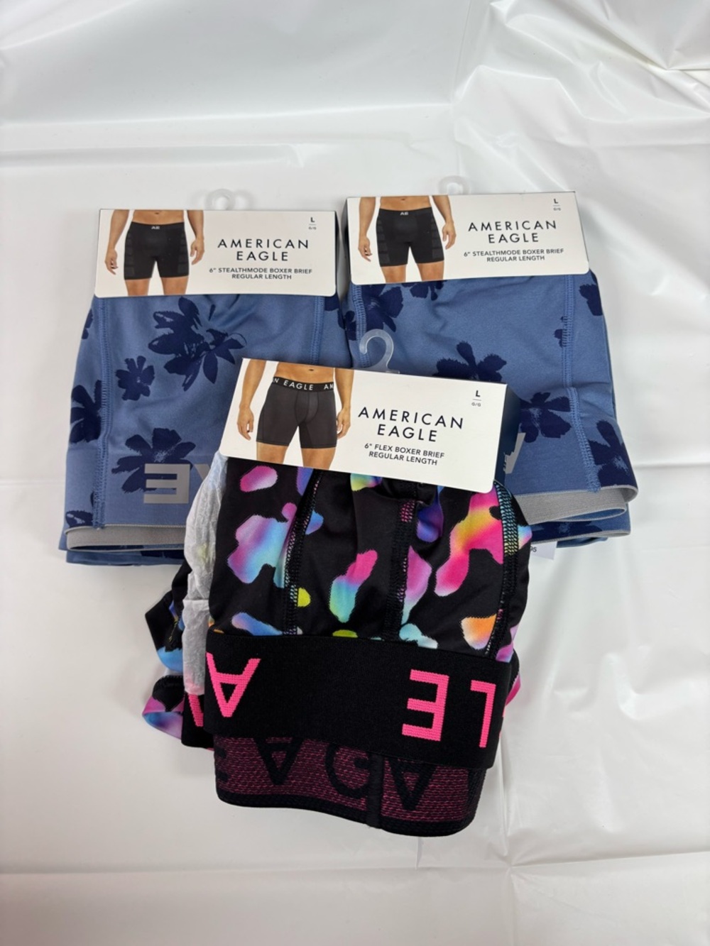 American Eagle Men’s Boxer Briefs - Blue Floral & Black Multicolor